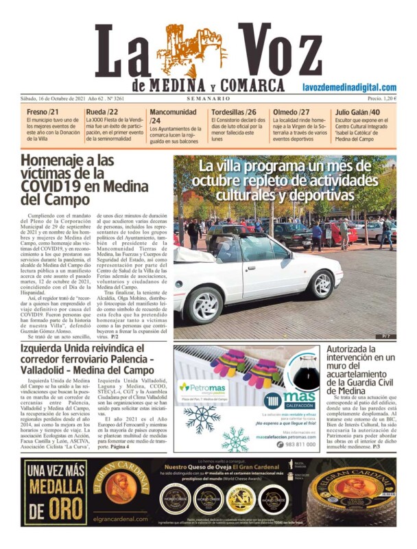 La portada de La Voz de Medina y Comarca (16-10-2021)