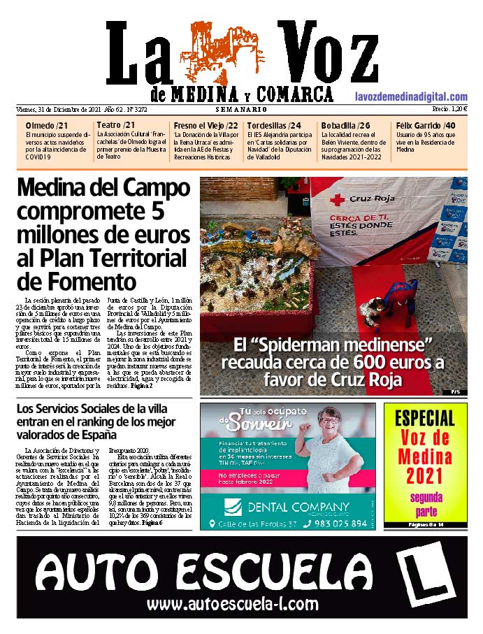 La portada de La Voz de Medina y Comarca (31-12-2021)