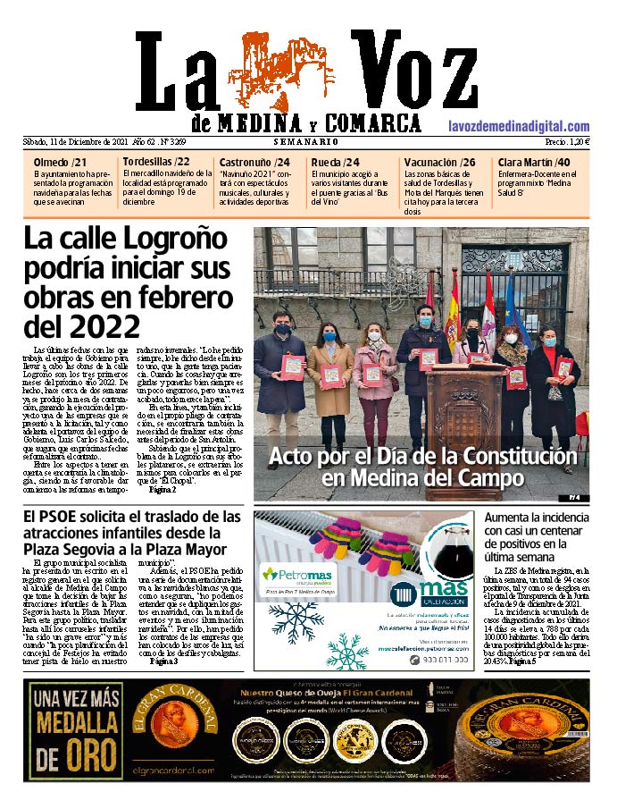 La portada de La Voz de Medina y Comarca (11-12-2021)