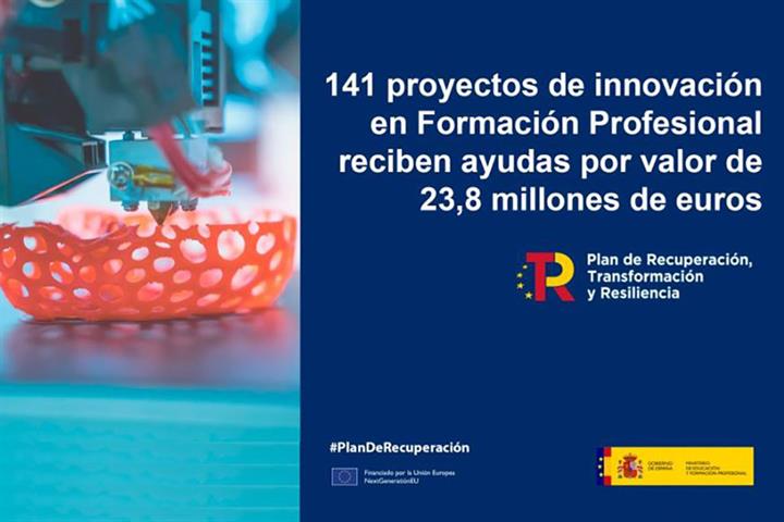 Educación y Formación Profesional destina casi 24 millones de euros a proyectos de innovación en FP