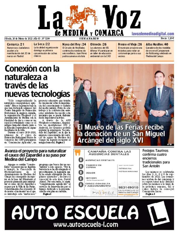 La portada de La Voz de Medina y Comarca (26-03-2022)