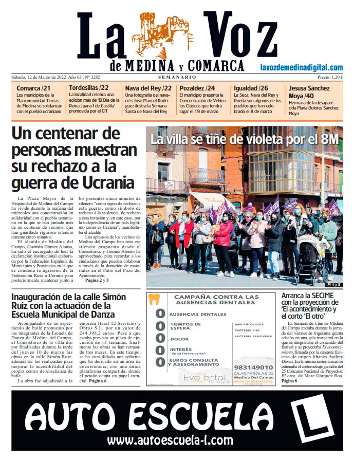 La portada de La Voz de Medina y Comarca (12-03-2022)