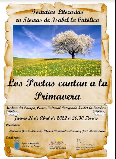 El Centro Cultural Integrado de Medina del Campo acogerá la tertulia «Los poetas cantan a la primavera»