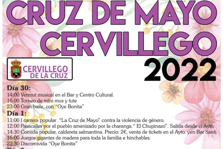 Cervillego de la Cruz ya tiene programación oficial de las Fiestas de la Cruz de Mayo