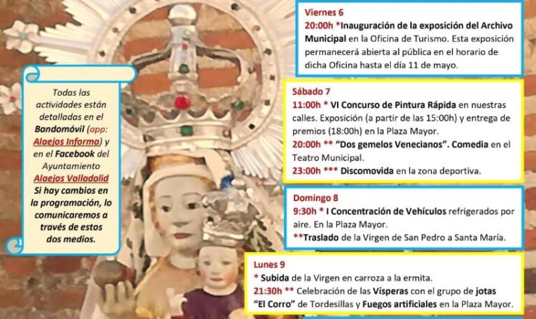 Alaejos celebrará del 1 al 15 de mayo las fiestas en honor a la Virgen de la Casita