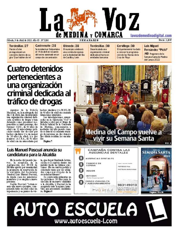 La portada de La Voz de Medina y Comarca (09-04-2022)