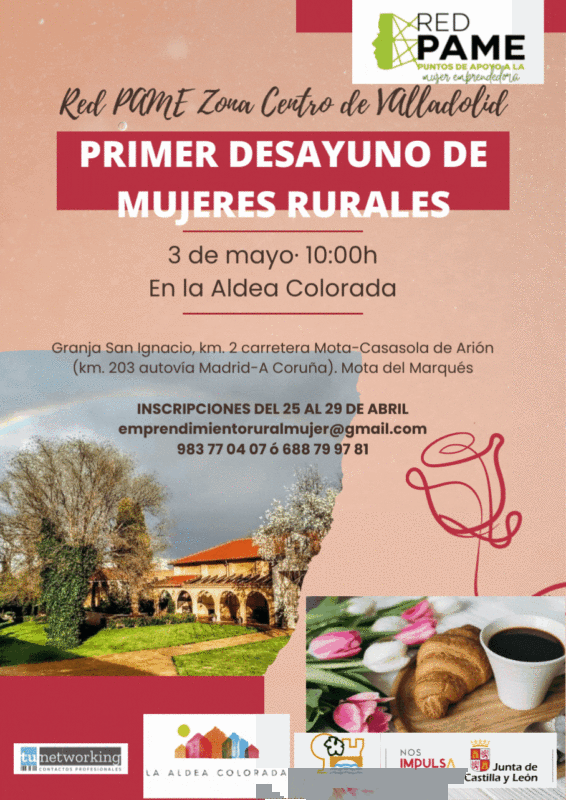 La Red PAME convoca el primer desayuno de mujeres rurales en la zona centro de Valladolid