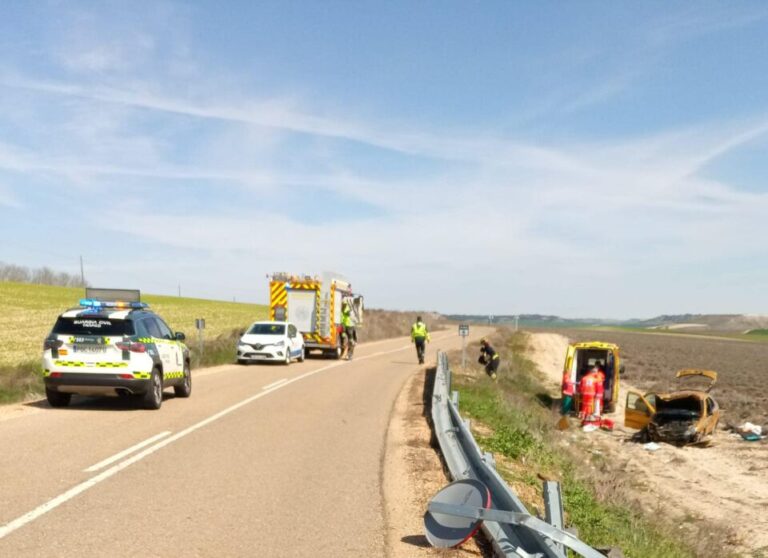 Un herido en un accidente en la VA-705, en Tiedra