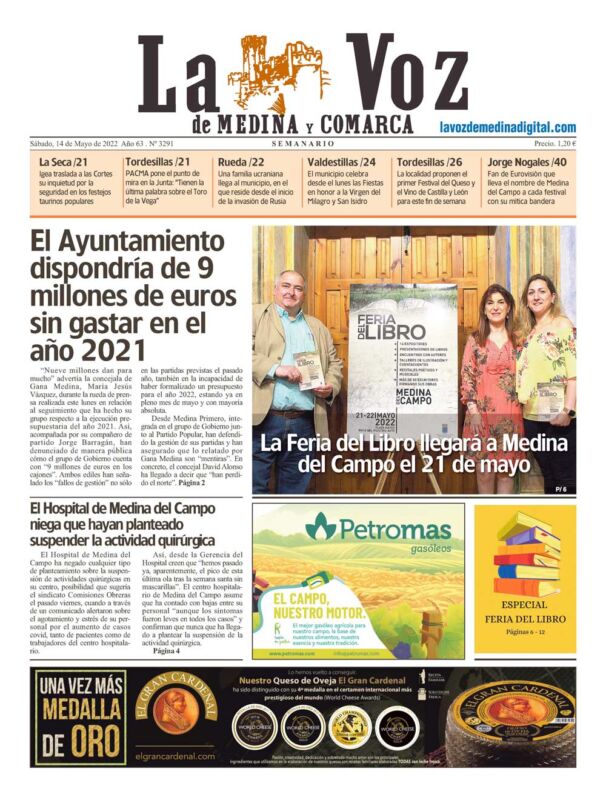 La portada de La Voz de Medina y Comarca (14-05-2022)