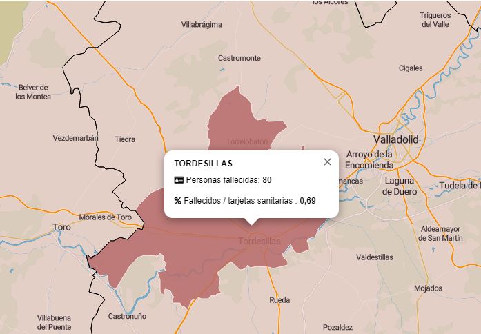 La muerte por covid azota a las zonas básicas de salud de Tordesillas, Olmedo y Serrada
