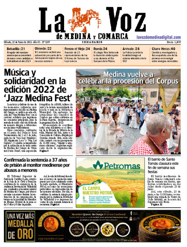 La portada de La Voz de Medina y Comarca (25-06-2022)