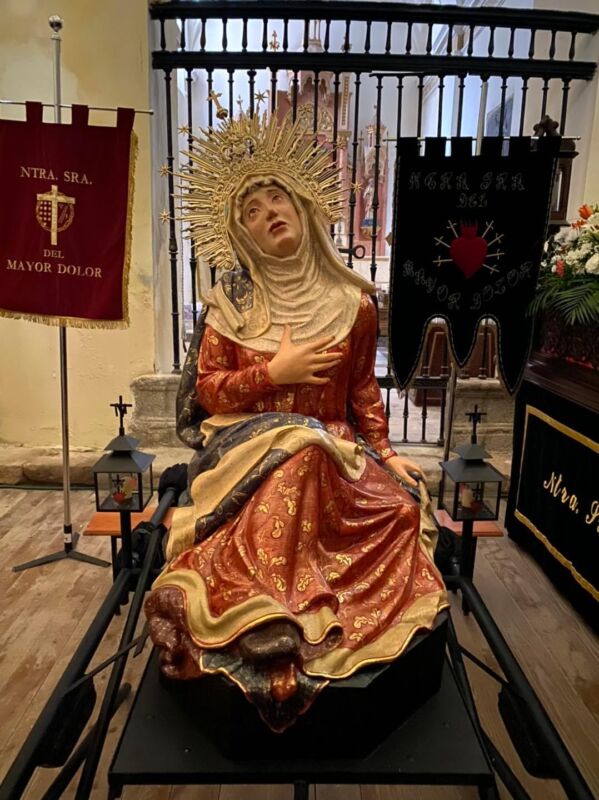La Cofradía de Nuestra Señora de las Angustias honrará mañana a la Virgen de los Dolores