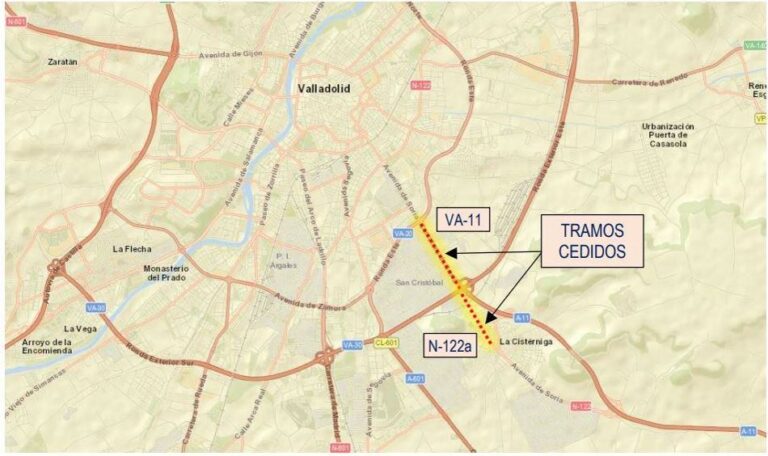 Mitma cede al Ayuntamiento de Valladolid la titularidad de dos tramos de carretera