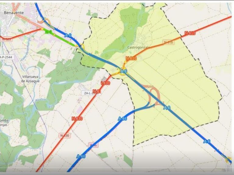 Afectaciones al tráfico en el enlace 256 de la autovía A-6 con las carreteras N-610 y N-630