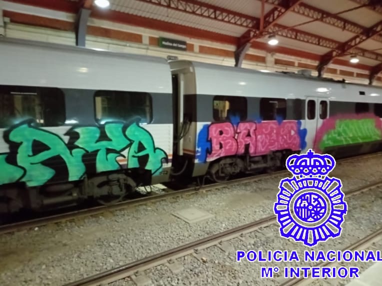 Medina del Campo: Detenido un varón por pintar los vagones de un tren ocasionando daños por valor de 5.067,55 euros