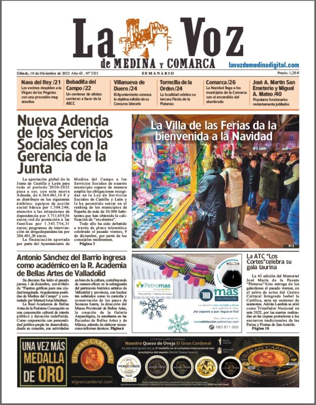 La portada de La Voz de Medina y Comarca (10-12-2022)