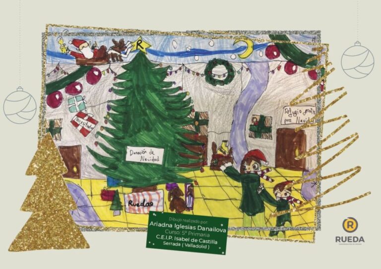 Un ‘Refugio gratis por Navidad’ protagoniza la postal ganadora del Concurso Escolar en la D.O. Rueda