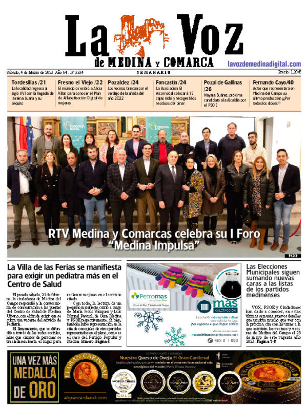 La portada de La Voz de Medina y Comarca (04-03-2023)