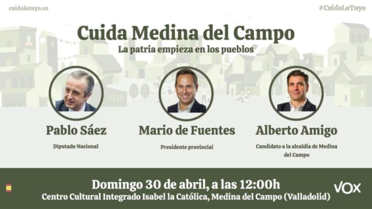 Vox presentará a su candidato a la Alcaldía de Medina del Campo este domingo