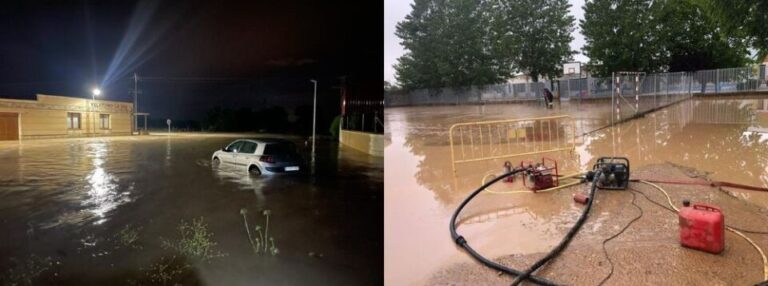 Serrada y La Seca sufren fuertes inundaciones por la tormenta