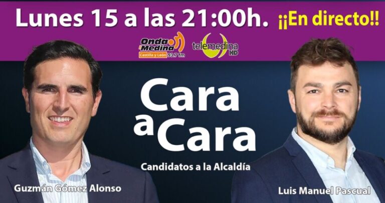 RTV Medina y Comarcas retransmite en directo el cara a cara entre Guzmán Gómez y Luis Manuel Pascual esta noche