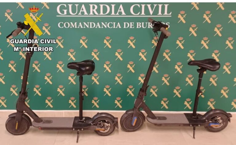 La Guardia Civil detiene a una persona por el hurto de dos patinetes eléctricos