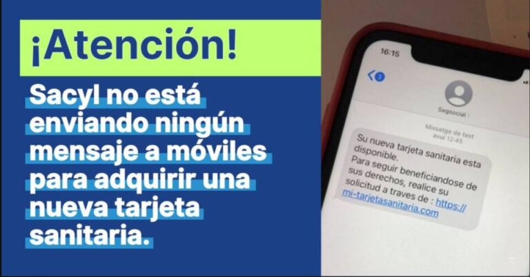 Sacyl alerta sobre intento de estafa con mensajes fraudulentos en nombre de Sanidad