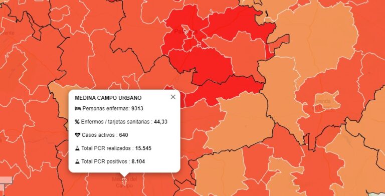 Medina del Campo Urbano registra 640 casos activos por COVID19