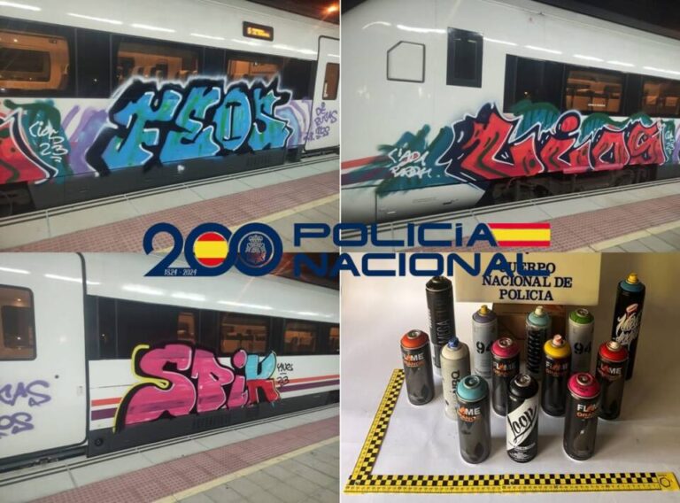 Tres detenidos «in fraganti» por vandalismo en estación de tren de Palencia