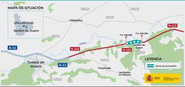 Mitma aprueba proyecto de mejora vial en Sardón de Duero, N-122