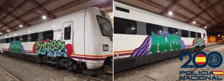 Detenidos dos varones en Medina del Campo por pintar el vagón de un tren