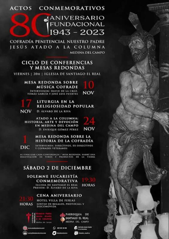 La Cofradía Jesús Atado a la Columna celebra su 80º aniversario fundacional