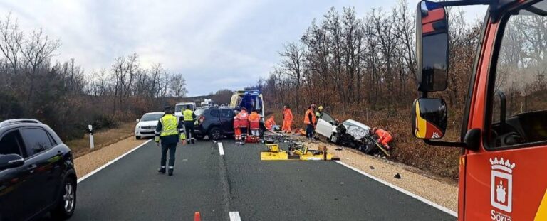 Accidente mortal en la N-234 deja dos fallecidos y varios heridos graves entre Herreros y Villaverde del Monte