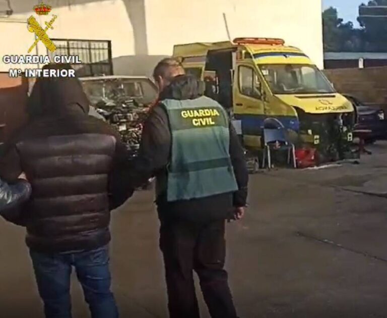 Vídeo de la detención por el hurto de ambulancias y material sanitario en almacenes de Valladolid y Medina del Campo