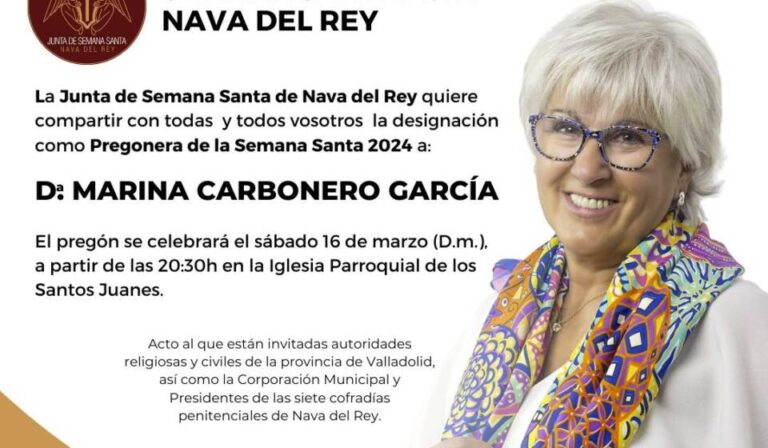 Marina Carbonero García, pregonera de la Semana Santa de Nava del Rey 