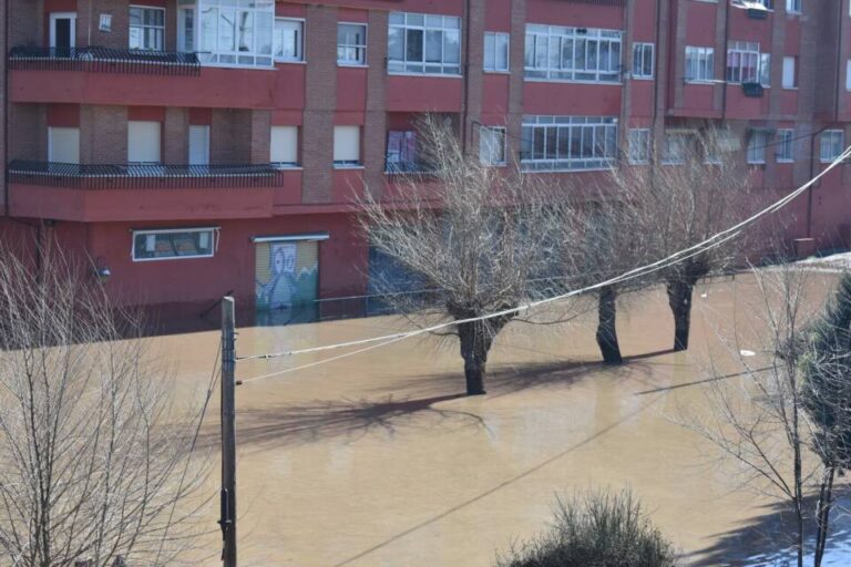 Varias viviendas desalojadas en Viana de Cega por el desbordamiento del río