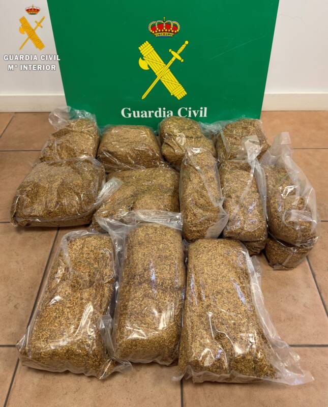 Contrabando de tabaco en Segovia: La Guardia Civil incauta más de 100 Kilos, causando pérdidas millonarias