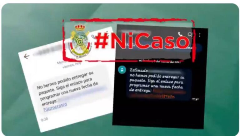 Alerta sobre mensajes fraudulentos solicitando acceso a enlaces de entrega de paquetes