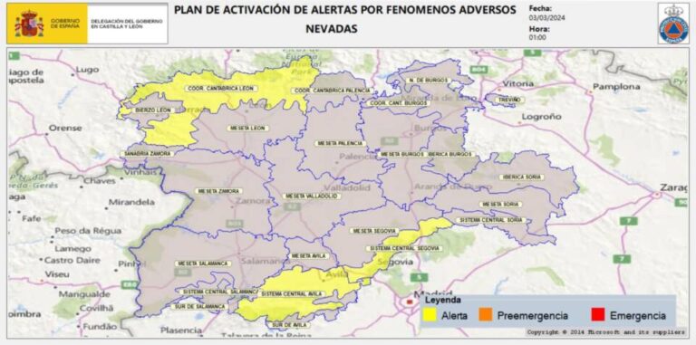 Desactivada la alerta en algunas zonas de Castilla y León siguen en peligro de nevadas según AEMET