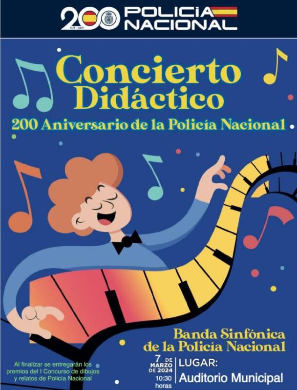 Concierto didáctico de la Banda Sinfónica de la Policía Nacional en el Auditorio Municipal de Medina del Campo