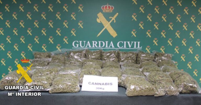 La Guardia Civil incauta 30 Kilos de marihuana en una Estación de Servicio de la A-1