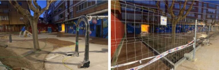 Avanzan las obras de remodelación en el parque medinense de ‘Los Mostenses’