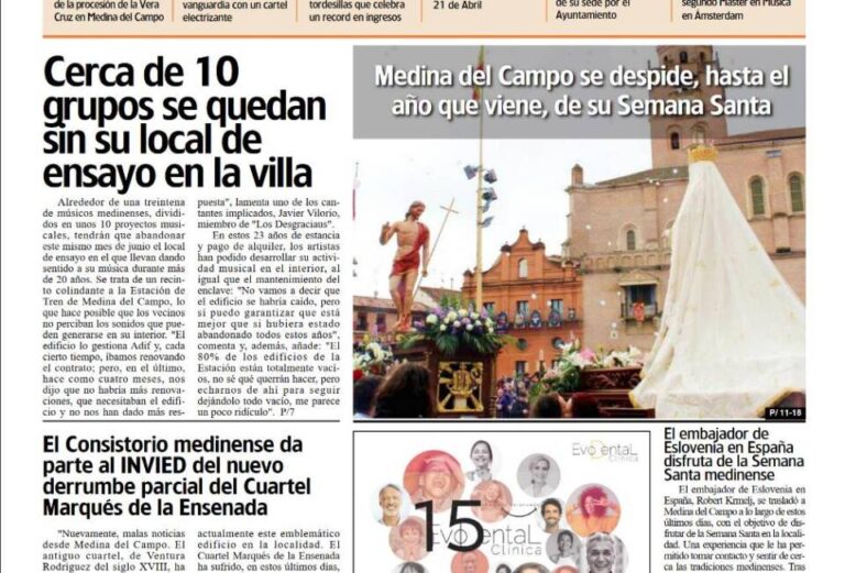 Ya puede leer y descargar gratis el semanario de La Voz de Medina y Comarca de esta semana 6 de Abril de 2024