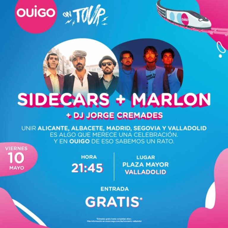 «¡Concierto en Valladolid! Sidecars, Marlon y DJ Jorge Cremades en la Plaza Mayor el 10 de mayo