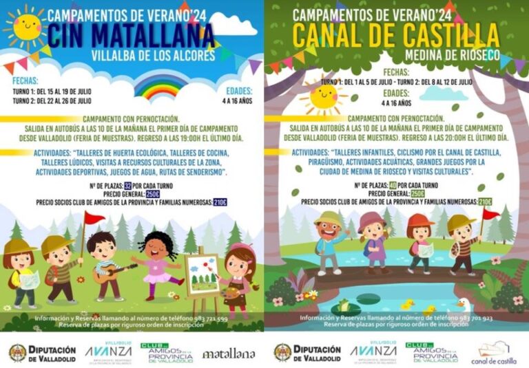 La Diputación de Valladolid organiza campamentos de Verano en los centros provinciales de Matallana y el Canal de Castilla
