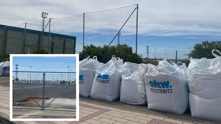 Un nuevo mallado de césped artificial para el Estadio Diego Carbajosa de Medina del Campo