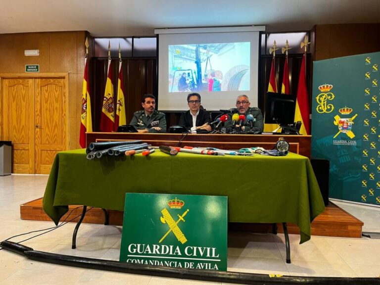 La Guardia Civil de Ávila desarticula una banda que robó 34 km de cable en cuatro provincias