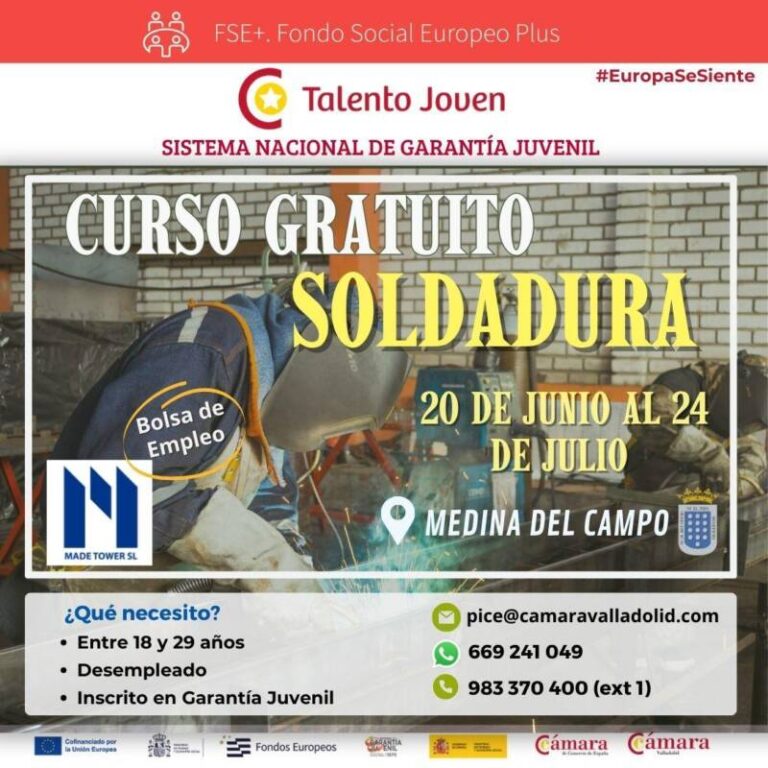 Se abre el curso de soldadura en Medina del Campo con altas perspectivas de empleo para jóvenes desempleados