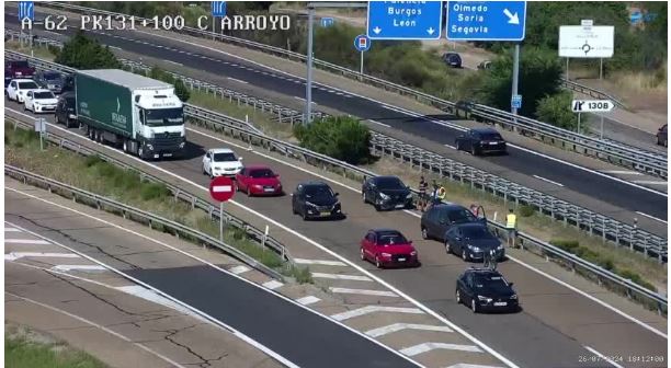 Retenciones significativas en la A-62 por dos accidentes a la altura de Arroyo de la Encomienda