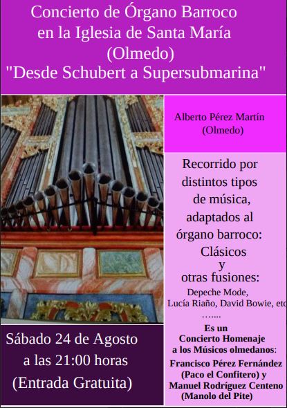 Concierto de música actual en el órgano barroco de Olmedo: Un homenaje a la diversidad musical